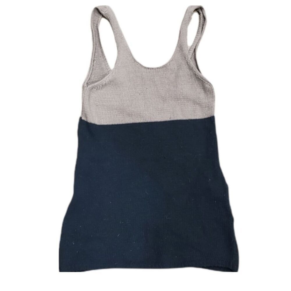 Tobi Black Colorblock Knit Mini Tank Dress with Pockets S